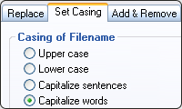 Set filename letter casing